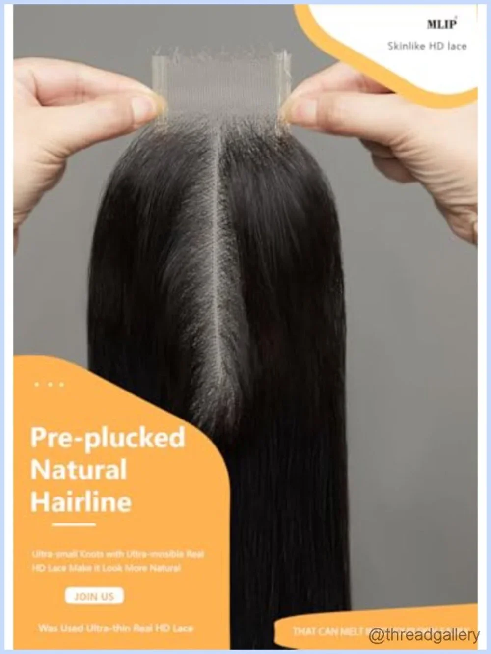 2x6 HD Lace Closure with 0.10mm Ultra Thin Invisible Swiss Lace, Pre-Plucked